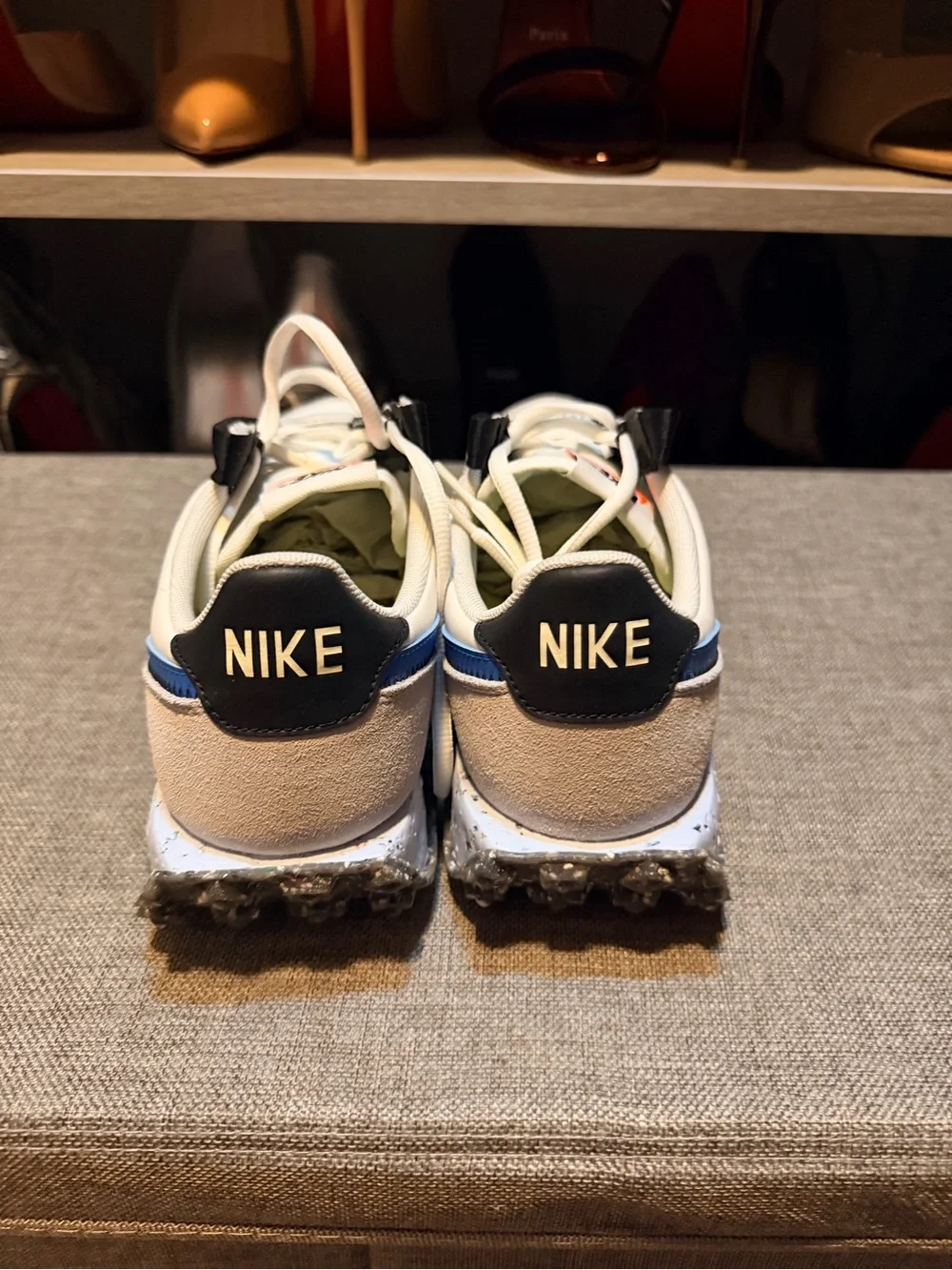 Unisex Nike White and Black Waffle-Style Sneakers